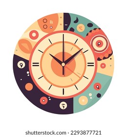 Modern clock design symbolizes business success countdown isolated