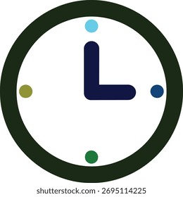 Ícone de Relógio Moderno com Pontos que Representam o Tempo para Projetos e Agendas