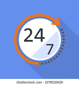 Modern clock icon. Flat illustration of modern clock vector icon for web