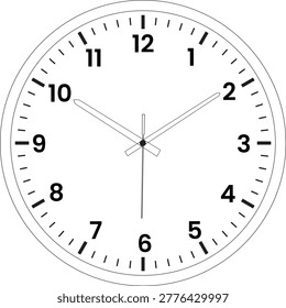 Modern clock illustration, clean and minimal design, accurate time concept, perfect for business, office, and home themes, high quality vector, editable EPS format, suitable for branding and creative projects.