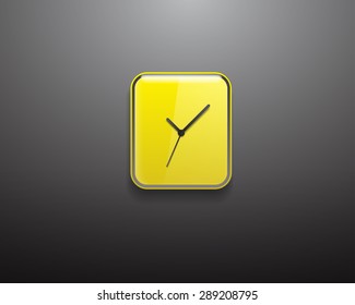 Modern clock isolated on black background