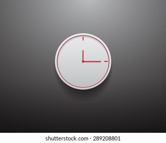 Modern clock isolated on black background