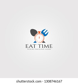 Modern clock logo template, vector logo for business corporate, Eat time icon or symbol, abstract, element, illustration -vector