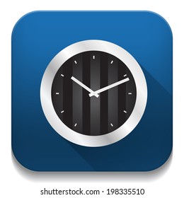 modern clock With long shadow over app button