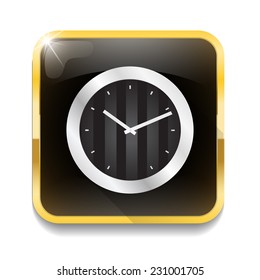 modern clock With long shadow over app button