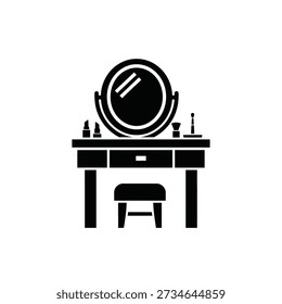 Modern clock on table with wine glasses flat design vector illustration