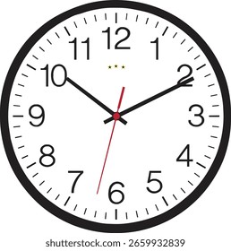 "Modern clock vector illustration featuring clean design and minimal style, perfect for time-related concepts, scheduling, and punctuality visuals."