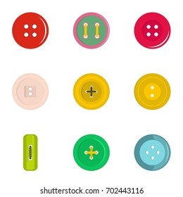 Modern clothes button icon set. Flat set of 9 modern clothes button vector icons for web isolated on white background
