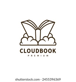 modern Cloud book logo design 3