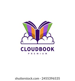 modern Cloud book logo design 4