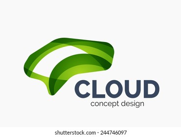 Modern cloud company logo design, made of overlapping wavy shapes
