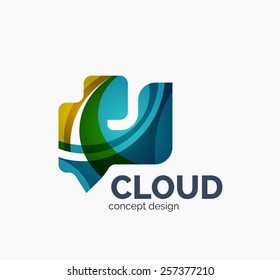 Modernes Logo des Cloud-Unternehmens, hergestellt aus überlappenden Formen