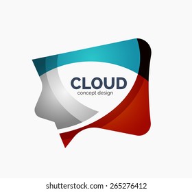 Modern cloud company logo design, made of overlapping wavy shapes