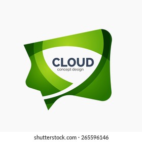 Modern cloud company logo design, made of overlapping wavy shapes