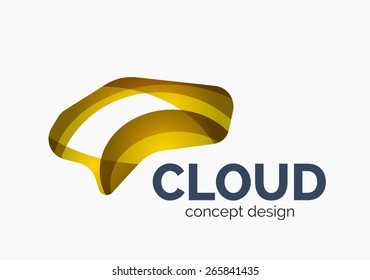 Modern cloud company logo design, made of overlapping wavy shapes