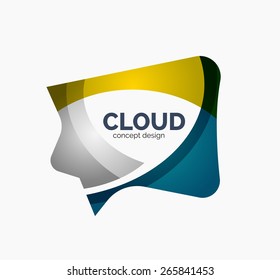 Modernes Logo des Cloud-Unternehmens, hergestellt aus überlappenden Formen