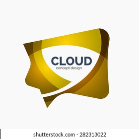 Modern cloud company logo design, made of overlapping wavy shapes