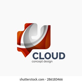 Design moderno do logotipo da empresa da nuvem, feito de formas onduladas sobrepostas