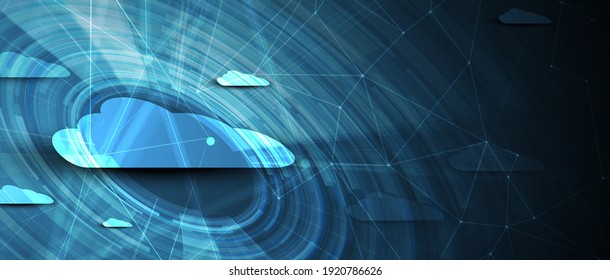 modern cloud computer technology. Integrated digital web concept background. Data exchange
