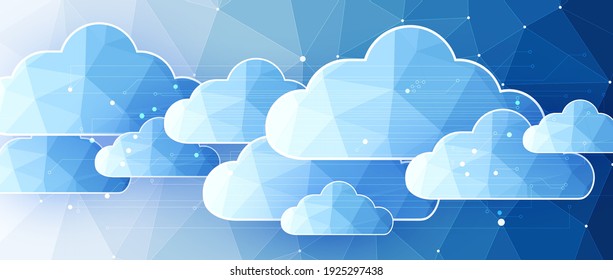 modern cloud computer technology. Integrated digital web concept background. Data exchange