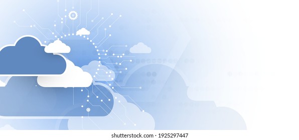 modern cloud computer technology. Integrated digital web concept background. Data exchange