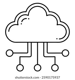 Modern Cloud Computing Icon Vector Illustration Set for Digital Applications and Technology