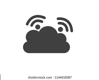 Modern cloud data signal icon