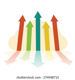 Modern cloud digital computing technology concept vector illustration.