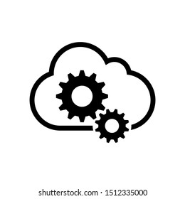 Modern cloud and gear or cog design vector for business company