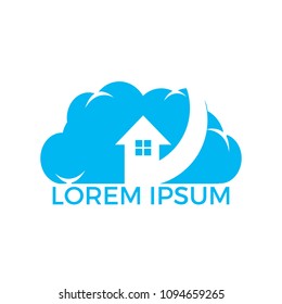 Modern cloud home vector design. Cloud storage home vector logo.