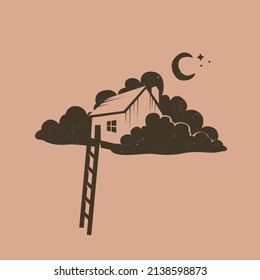 Modern cloud home vector design. Cloud storage home vector logo.