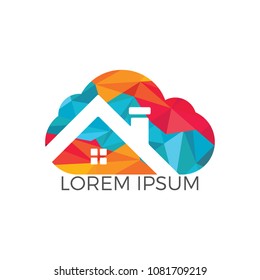 Modern cloud home vector icon logo design.
