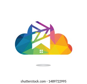Modern cloud home vector icon logo design.