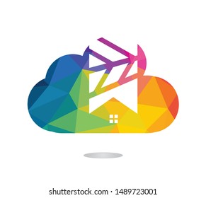 Modern cloud home vector icon logo design.