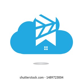 Modern cloud home vector icon logo design.