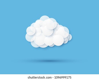 modern cloud icon on blue background