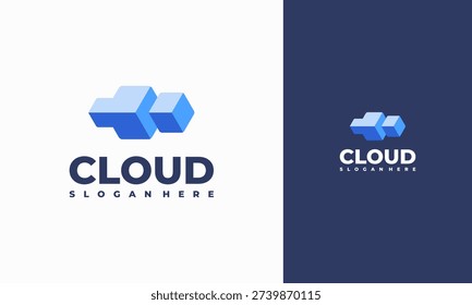 Modern cloud logo symbol storage database server logo design, cloud tech logo design