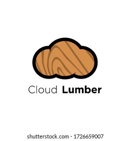 Modern cloud and lumber vector logo design combining natural wood elements with soft cloud shapes. Perfect for sustainable wood products, eco-friendly lumber companies, construction brands, and green 