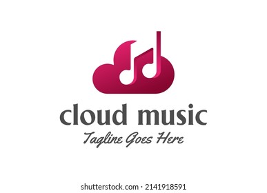 Modern Cloud Music Notes for Song Storage Logo Design