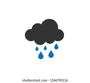 Modern Cloud raining black icon