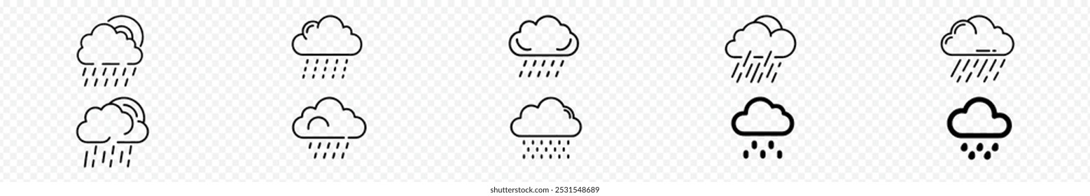 Modern Cloud raining black icon, Hard Rain Icon, Rain cloud icon with flat design vector. Rain cloud icon sign.