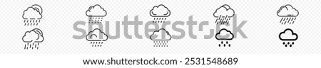 Modern Cloud raining black icon, Hard Rain Icon, Rain cloud icon with flat design vector. Rain cloud icon sign.