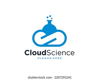 modern cloud science laboratory logo design	
