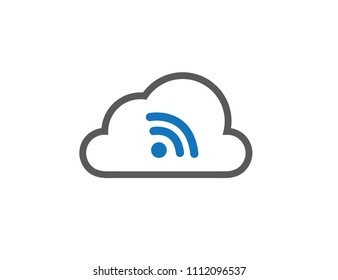 Modern cloud server signal icon