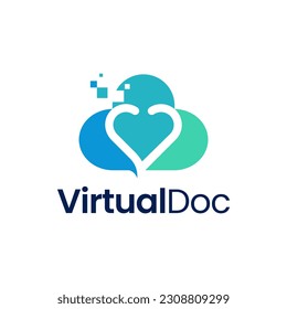Modern cloud and stethoscope combination logo. It is suitable for use for technology logos.