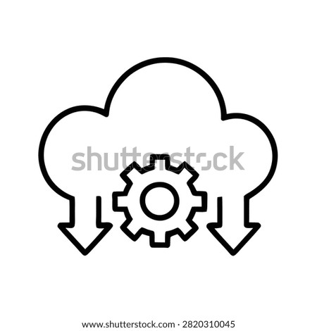 Modern cloud storage icon with gear and download arrows