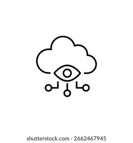 Vigilancia moderna en la nube con la red de datos conectada Eye Icon