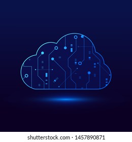 Modern cloud technology futuristic, online storage