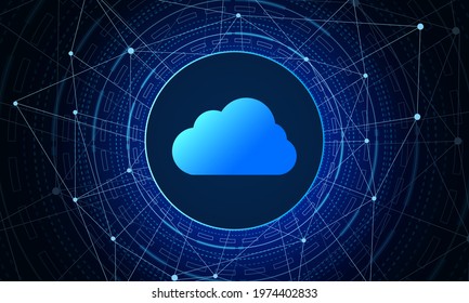 Modern cloud technology futuristic, online storage, work from home