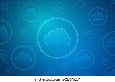 Tecnología moderna en la nube futurista, almacenamiento en línea, trabajo desde casa
